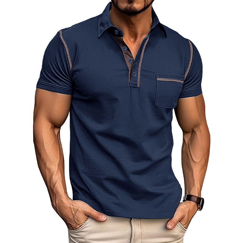 Max Norbert Herren Poloshirt mit Kontrasten und Brusttasche – Sportliche Eleganz für Freizeit und Sport-1