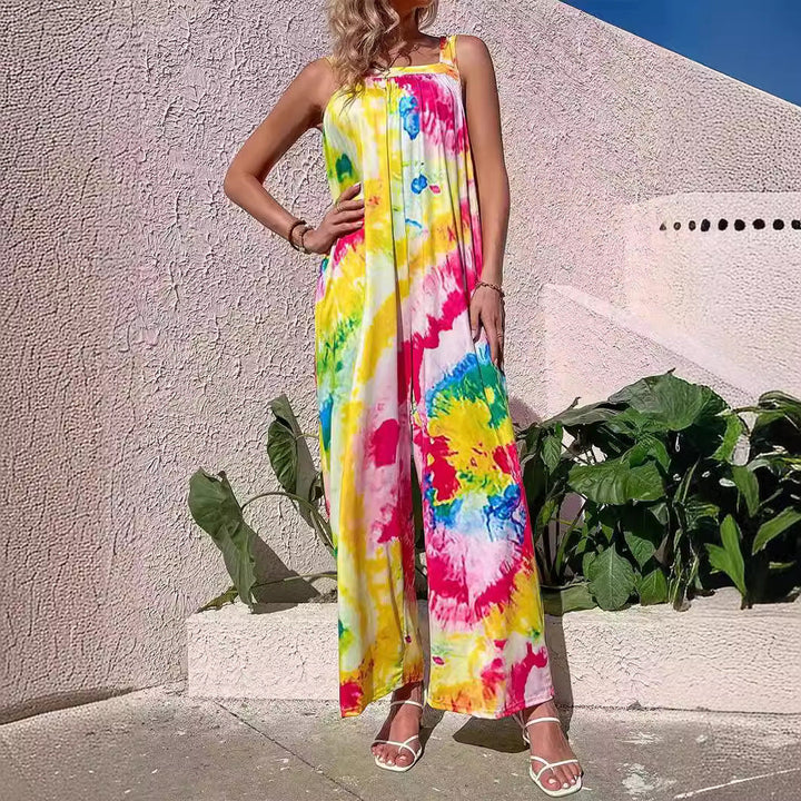 Variant image for Leichter Damen Jumpsuit Mit Weitem Bein – Ärmellos Bedruckt Für Sommer Freizeit-1