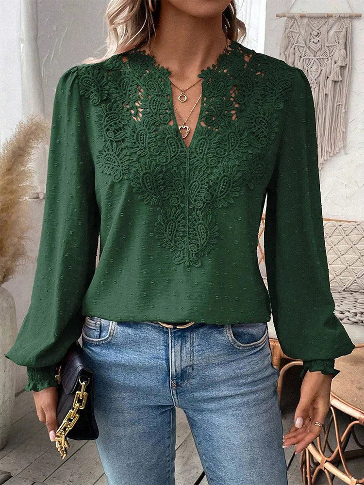 Anna – Elegante Damenbluse Mit V-Ausschnitt – Vielseitige Bluse Für Jeden Anlass – Stilvolle Damen Blusen-1