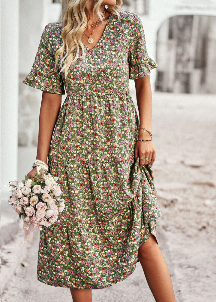Emily- Geblümtes Midikleid